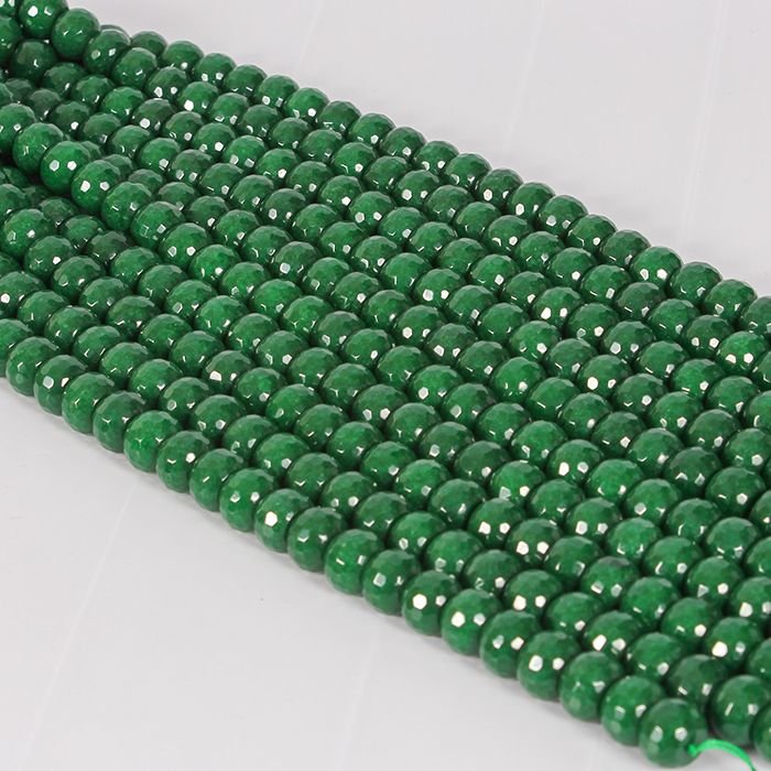 Jade Verde Esmeralda Rondel Fact 12x16mm