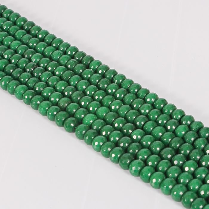 Jade Verde Esmeralda Rondel Fac 10x14mm
