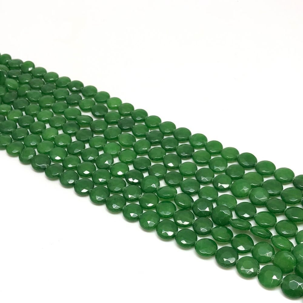 Jade Verde Esmeralda Moeda Fac 12mm