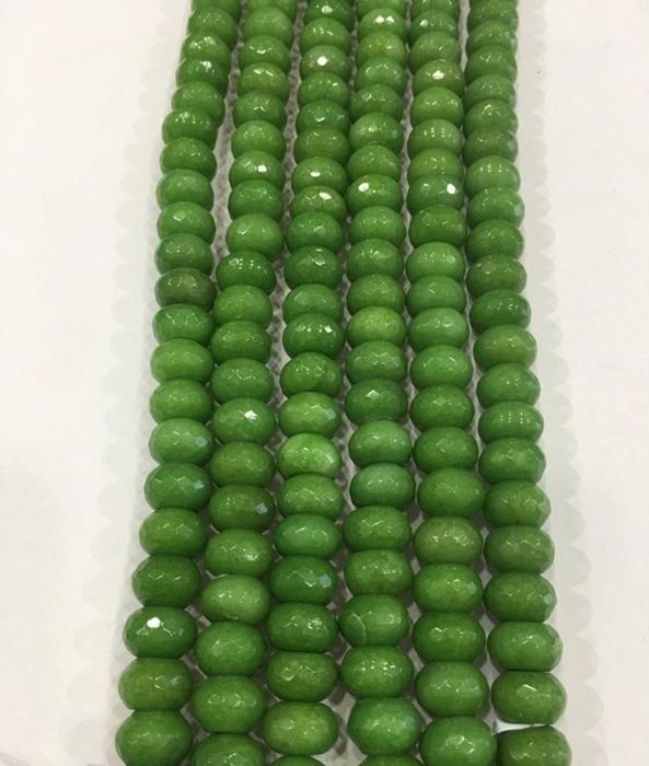Jade Verde Peridoto Rondel Facetado 8x12mm