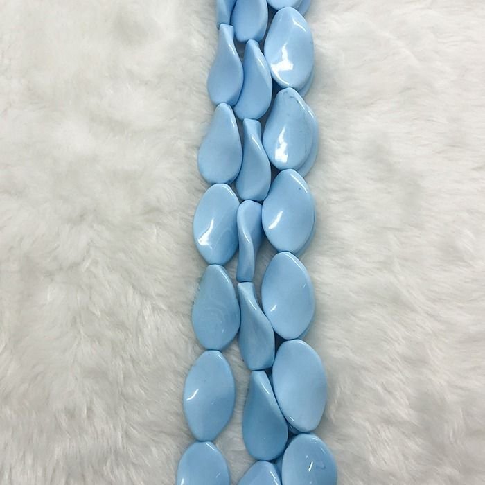 Porcelana Azul Oval Ondulada 23x37mm