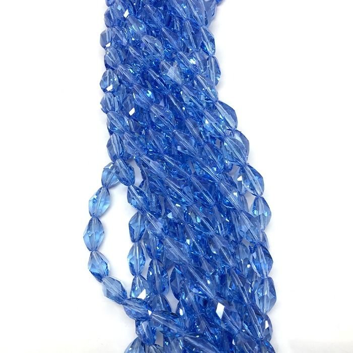 Cristal Barril Facetado Azul Ceu 9x15mm