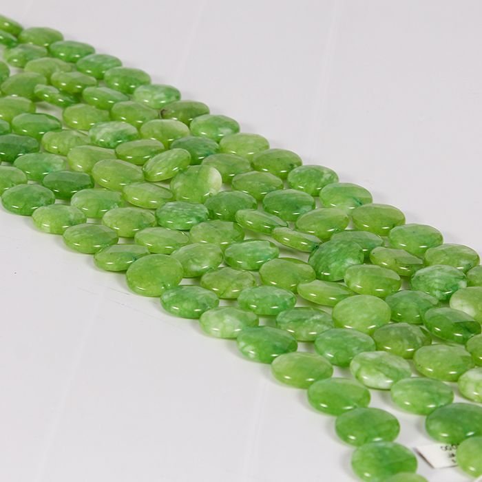 Jade Verde Moeda Facetado 18mm