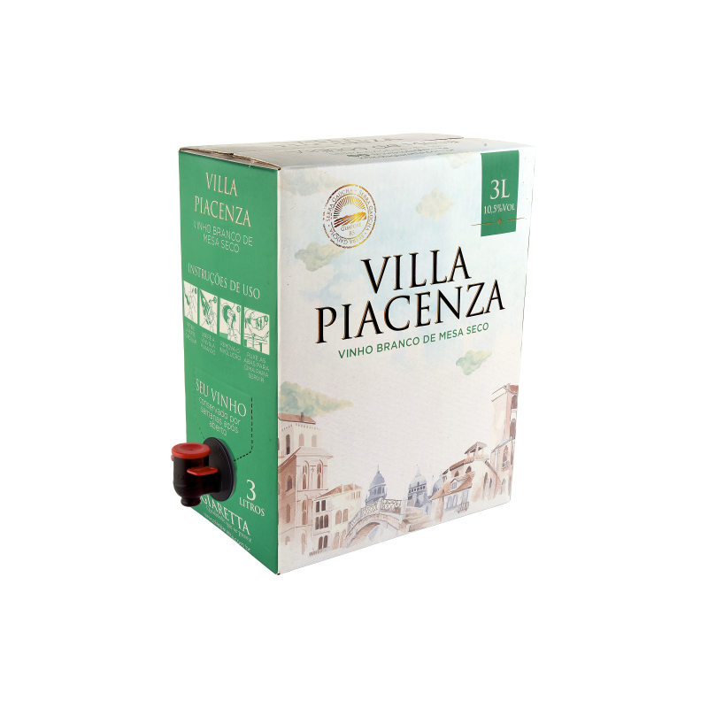 Bag in box Vinho de Mesa Branco Seco Villa Piacenza 3L