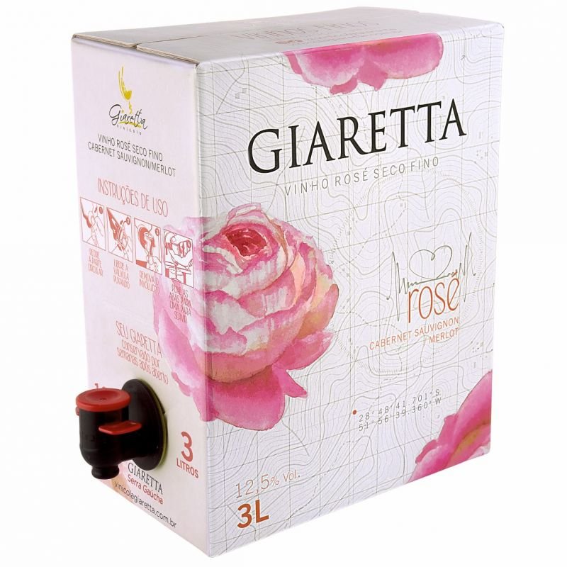 Combo Bag In Box Lançamentos Rosé e Tannat 3litros Giaretta - Cx c/ 4 unidades