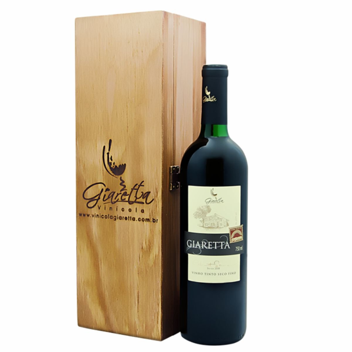 Caixa de Madeira p/01 Vinho Fino Giaretta