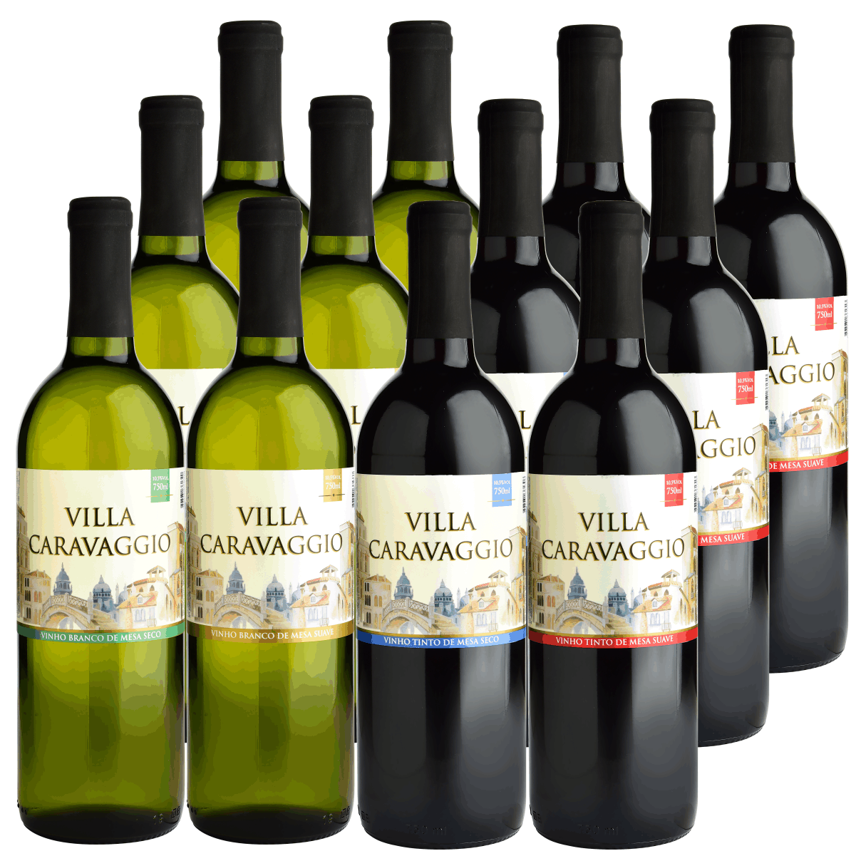 Combo Vinhos de Mesa 750ml - 12 unidades Villa Caravaggio