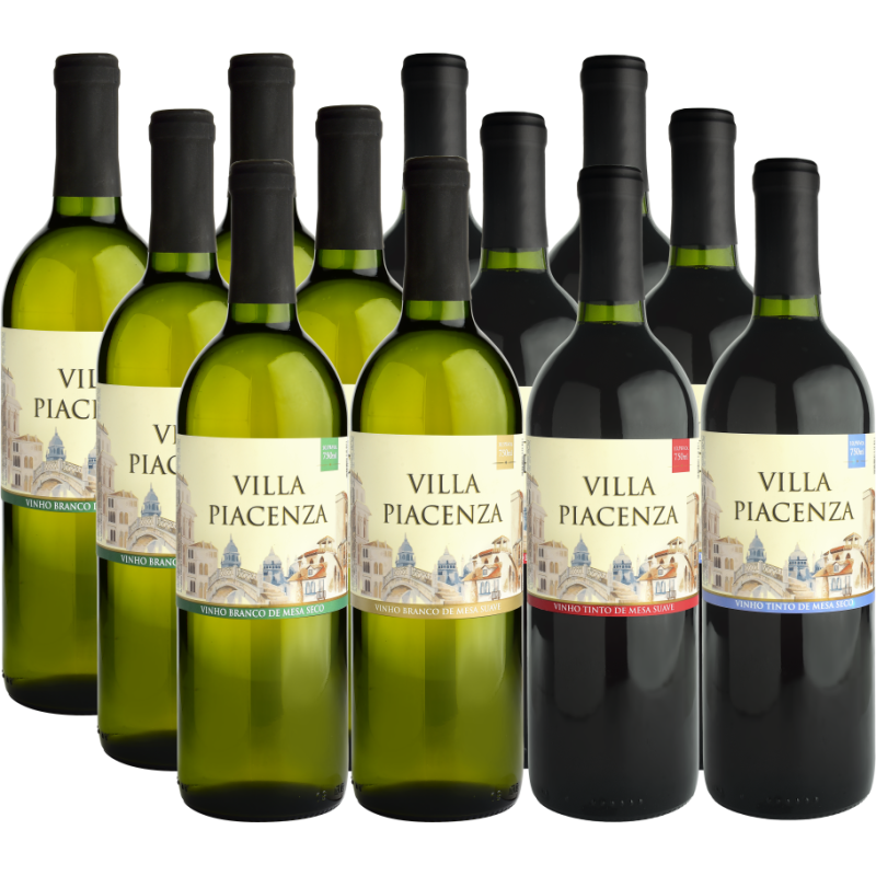 Combo Vinhos de Mesa Villa Piacenza 750ml - Cx c/ 12 unidades