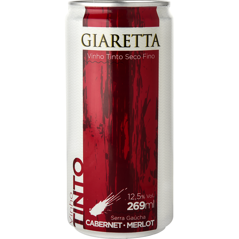Vinho em Lata Tinto Seco Fino Cabernet/Merlot Giaretta 269ml - Fardo com 12 unidades
