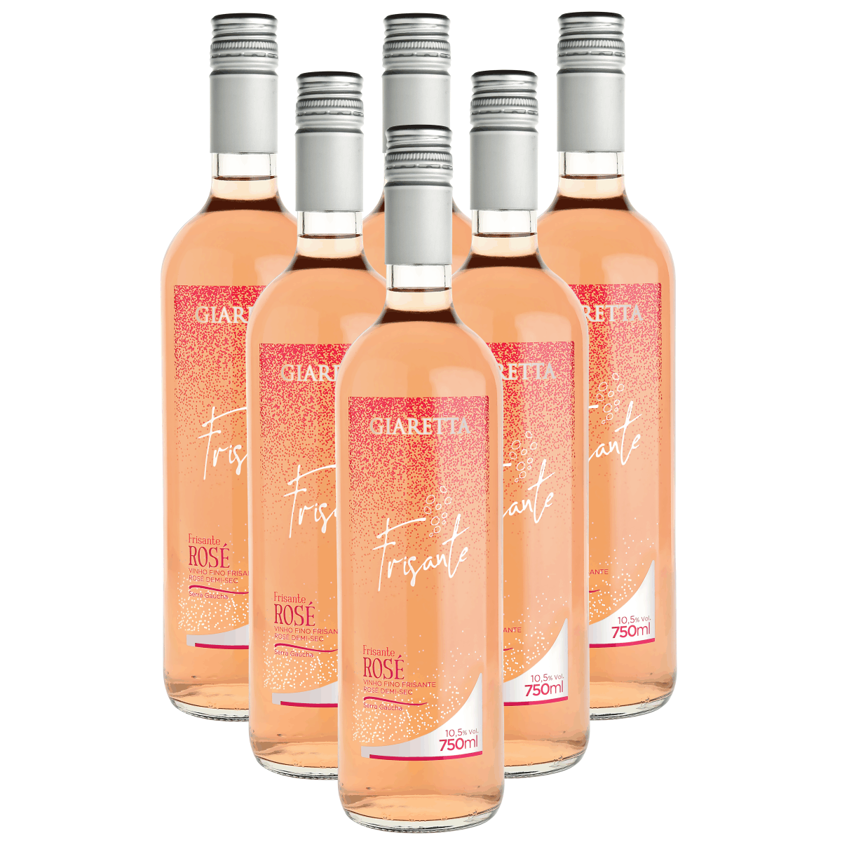 Vinho Fino Frisante Demi-Sec Rosé Giaretta 750ml - Cx c/ 6 unidades