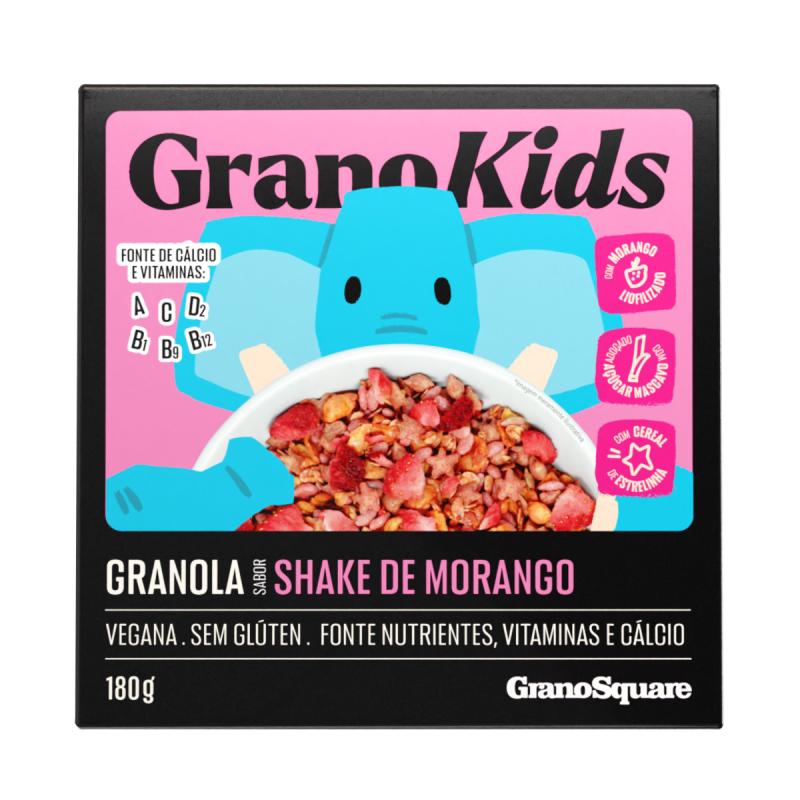 Granola GranoKids Shake de Morango 180g - GranoSquare