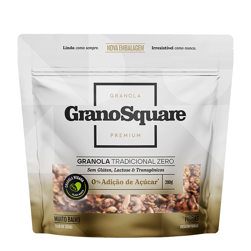 Granola GranoSquare Premium Tradicional Zero Açúcar 200g