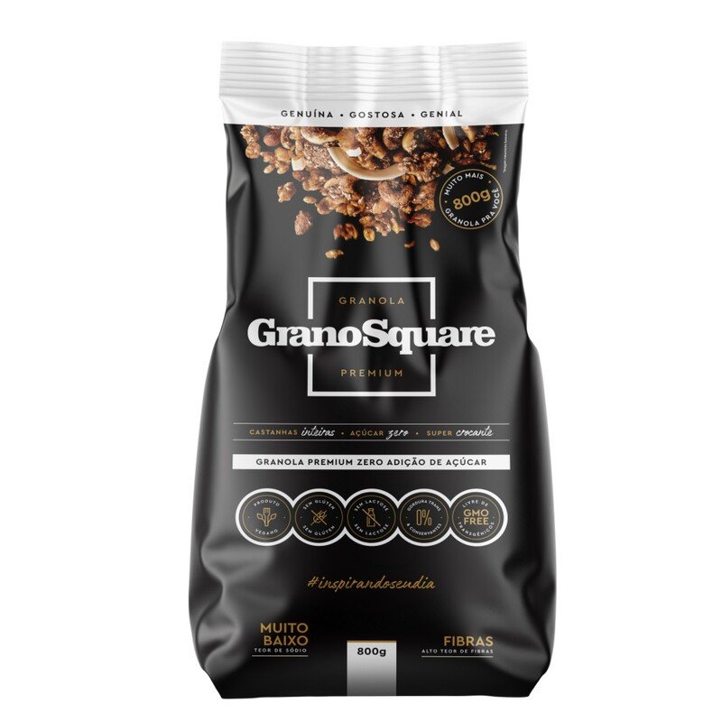 Granola GranoSquare Premium Tradicional Zero Açúcar 800g