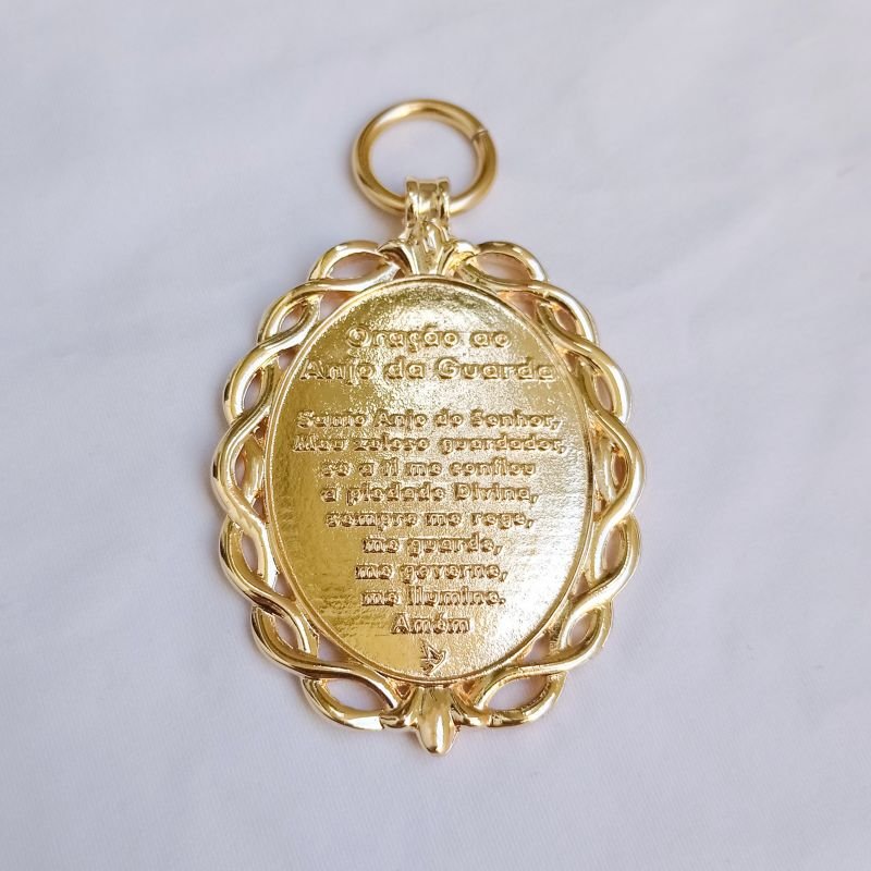 Medalhão de berço oval anjinho com lampião