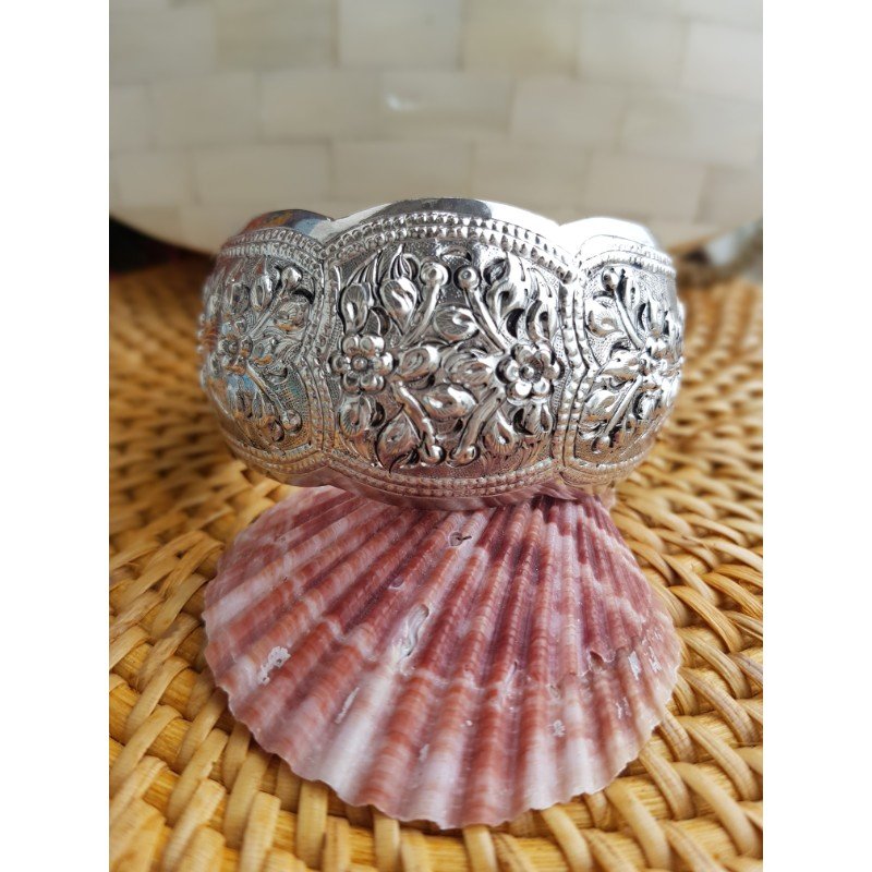 Pulseira Bracelete em Prata de Bali 925 - 6cm diâmetro