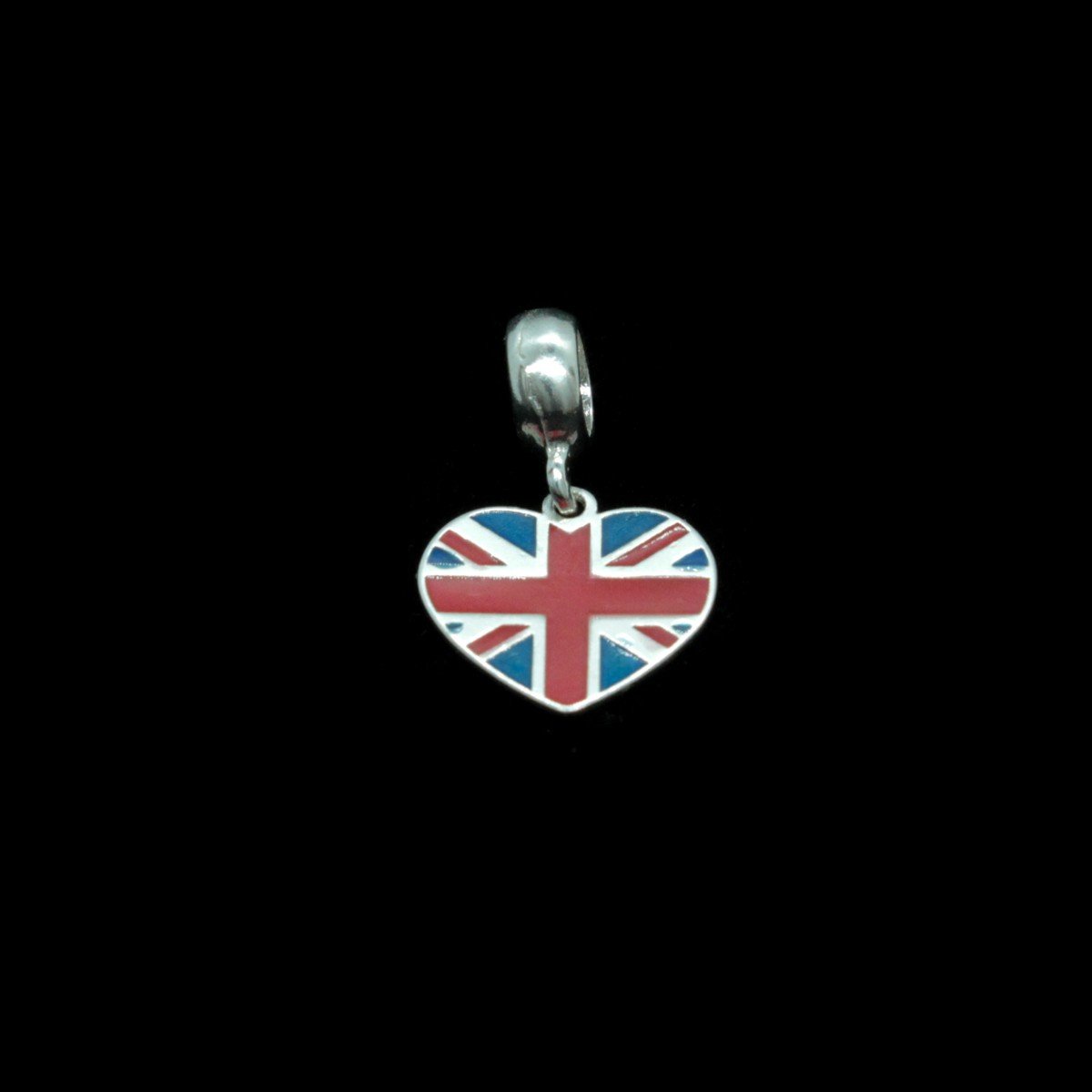 Berloque de prata com bandeira do Reino Unido
