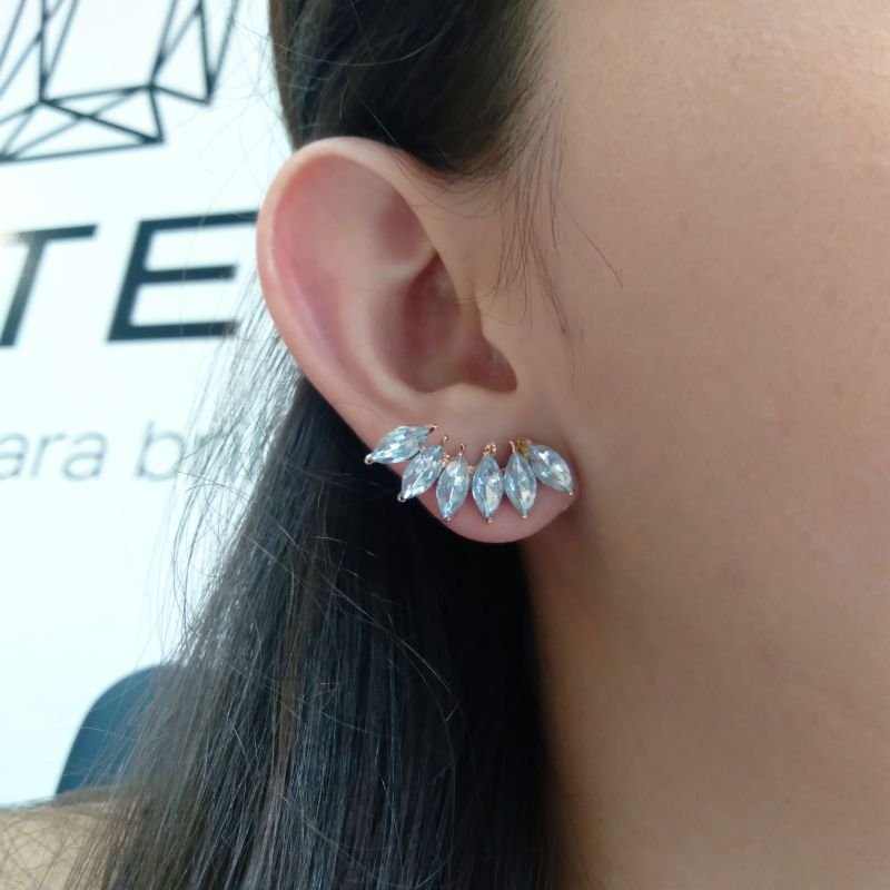 Brinco Ear Cuff Folhas Navete - B256