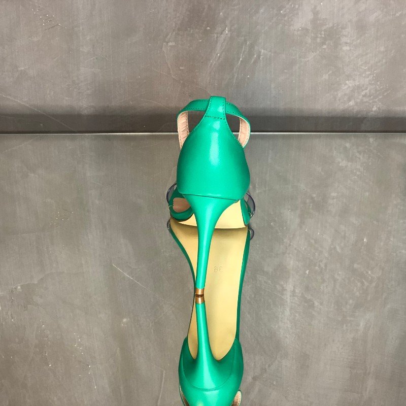 Sandália Drica Bico Quadrado Verde