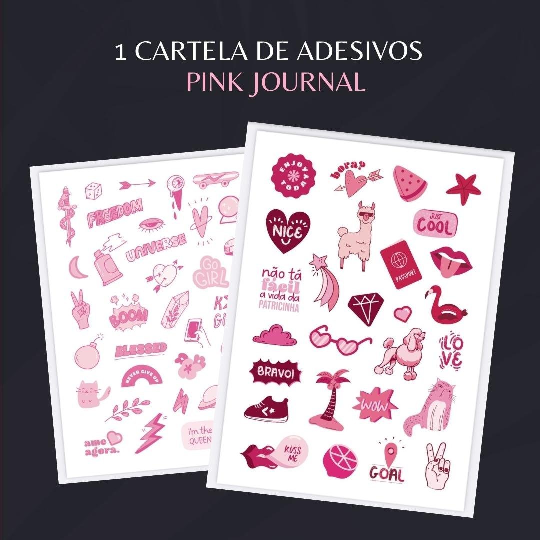 1 Cartela de adesivos - Pink Journal - @meupinkjournal
