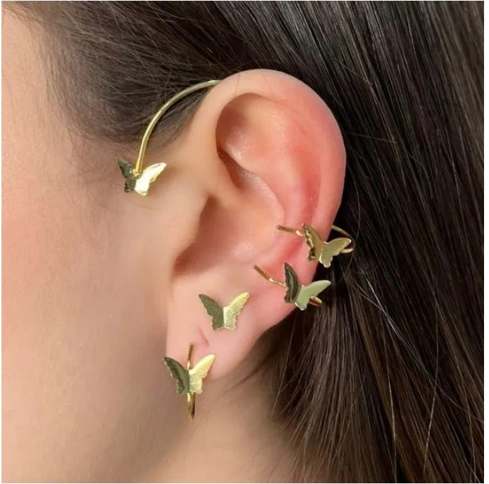 Brinco ear cuff, day, borboleta, dourado - REF B1446 (não é o par)