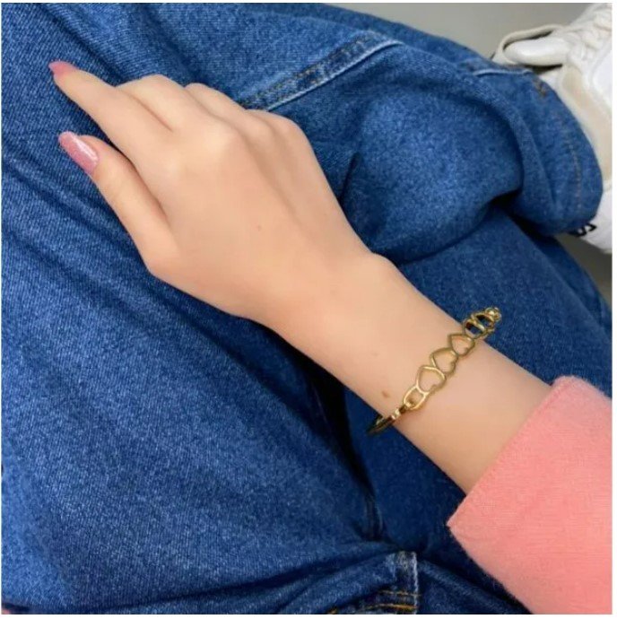 Pulseira bracelete, fabian, amoreco, dourada - REF P899