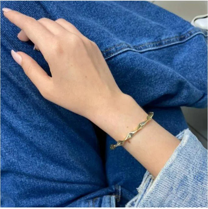 Pulseira bracelete, juju dourado- REF P852