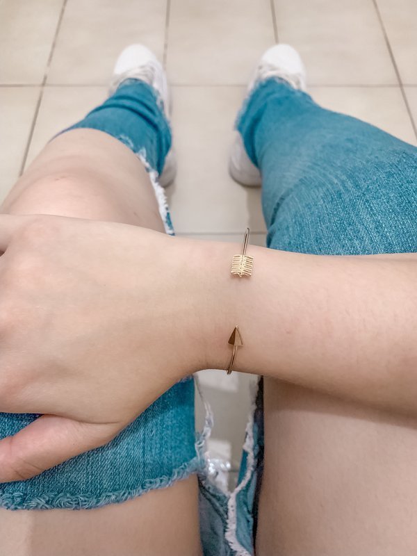 Pulseira bracelete bohemia, flexa, dourado - REF P619