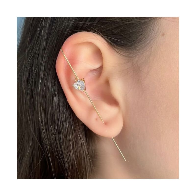 Brinco ear pin, love lin, dourado - REF B1263