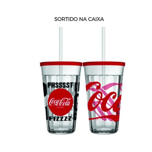 COPO AMERICANO LONG DRINK COCA COLA C/T E CANUDO 450 ML AVULSO (COD PR 29100201250571) - COPO AMERICANO