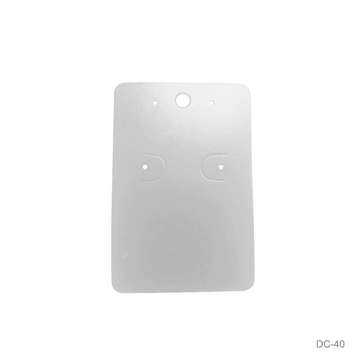 Cartela Para Brincos 5X7,8 cm Retangular Pct 100 - Branco