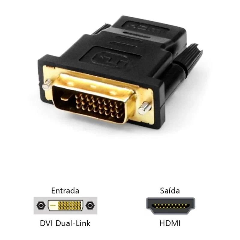 ADAPTADOR DVI (24+1) MACHO X HDMI FÊMEA EXBOM 01866