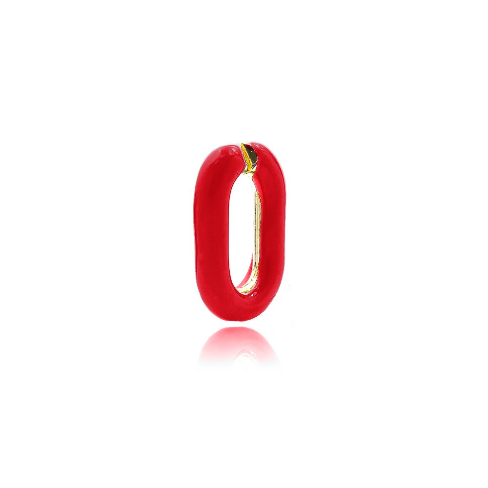 Pingente Oval Resinado 28 mm Vermelho