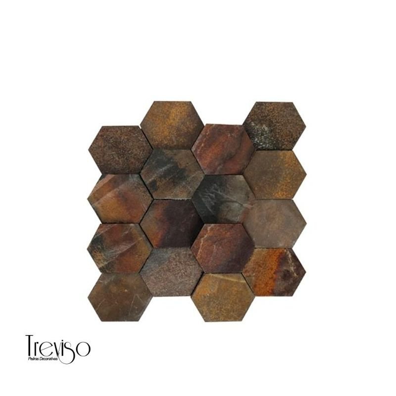 Mosaico Basalto Ferrugem Bee (Tela 29x30)