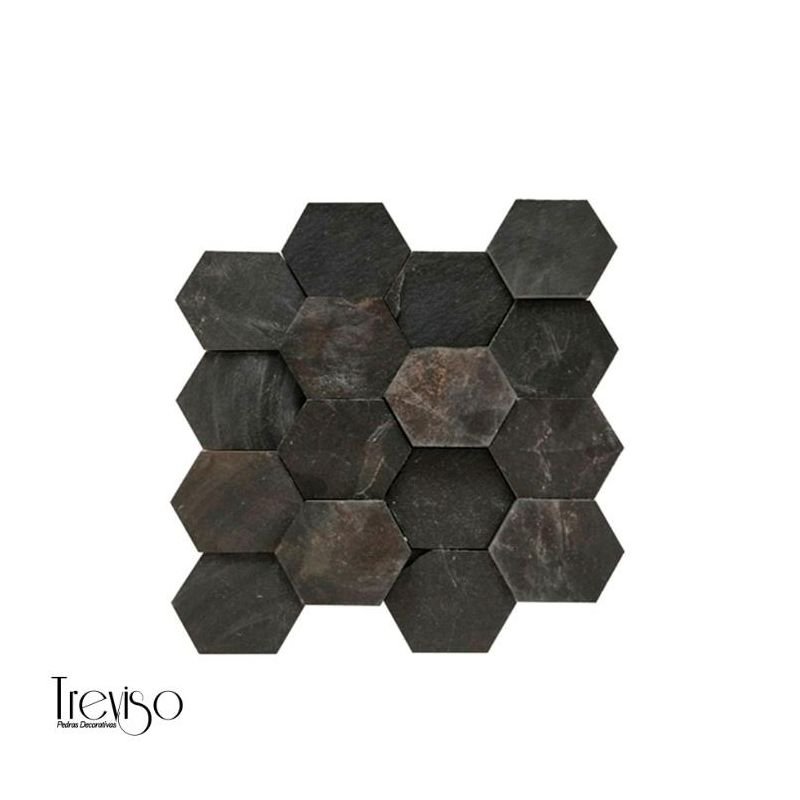 Mosaico Basalto Preto Bee (Tela 29x30)