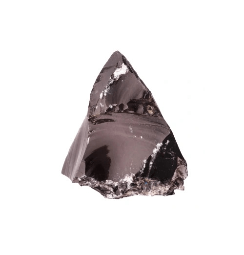 Fotografia da pedra Obsidiana fumê bruta