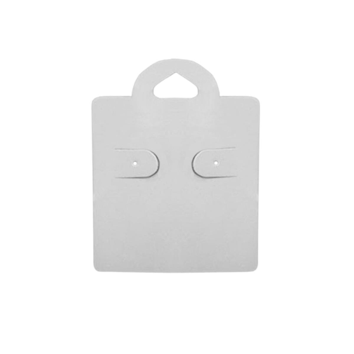 Cartela Para Brinco 5,5X4 cm Retangular Pct 100 - Branco