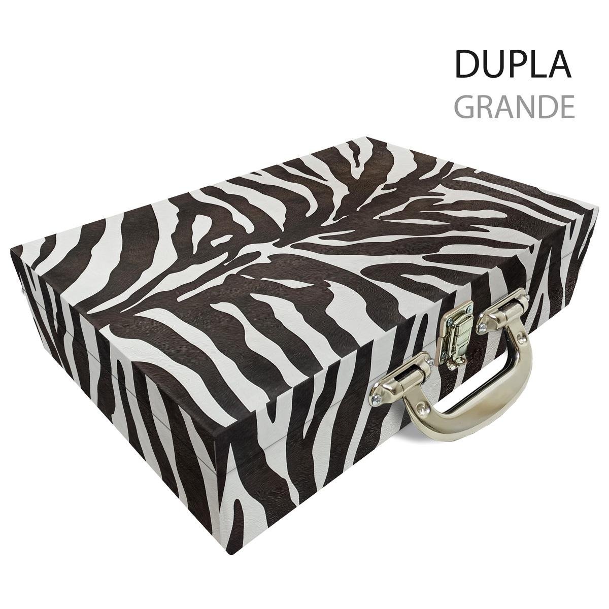 Maleta Dupla Grande Zebra Com Alça Cromada e Espelho - Sob Encomenda