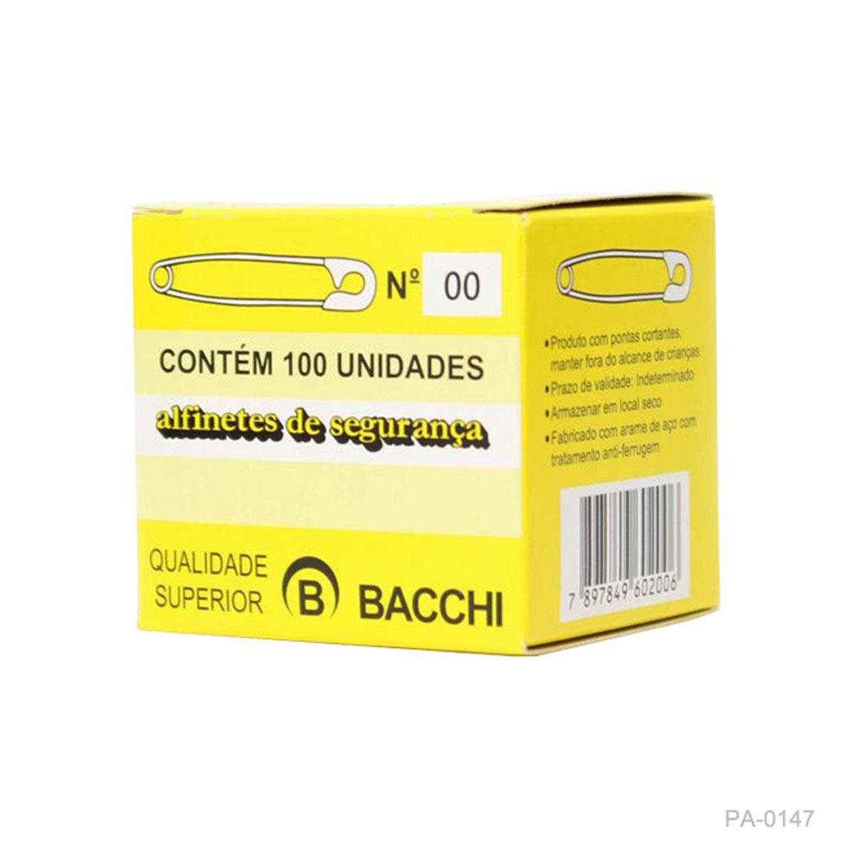 Alfinete De Segurança Bacchi Nº00 Pacote Com 100