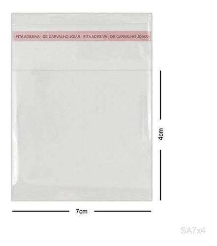Saco Adesivado Transparente 7x4 Pacote com 100 unidades