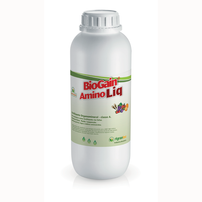 BioGain Amino Liq - Fertilizante com aminoácidos de ação bioestimulante e rico em nitrogênio