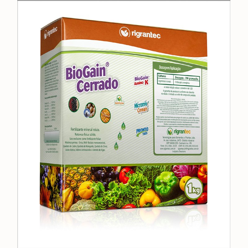 BioGain Cerrado - Fertilizante com ação bioestimulante à base de algas e aminoácidos, aditivado com NPK e quelatos