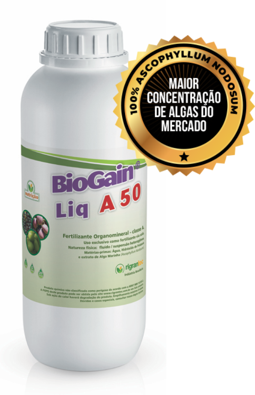 BioGain Liq A 50 - Fertilizante líquido à base de algas 100% Ascophyllum Nodosum com forte ação bioestimulante