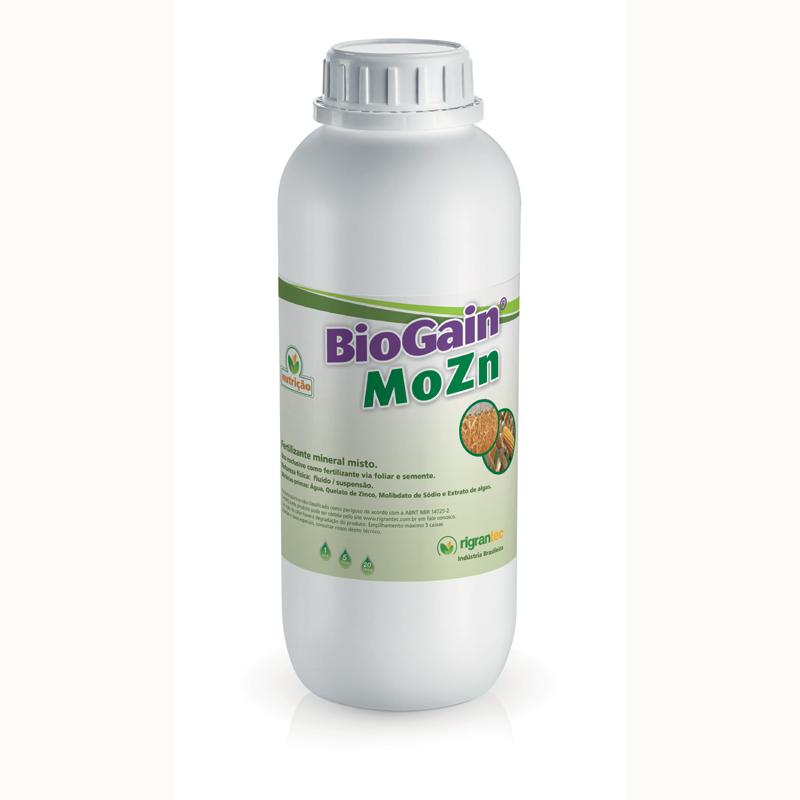 BioGain Mo Zn - Fertilizante foliar ou via semente à base de extrato de algas com Mo e Zn quelatizados