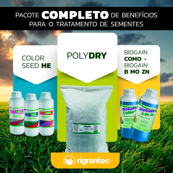 PolyDry BR100 - Pó secante com alta absorção de calda para Tratamento Industrial de Sementes e tratamento on farm