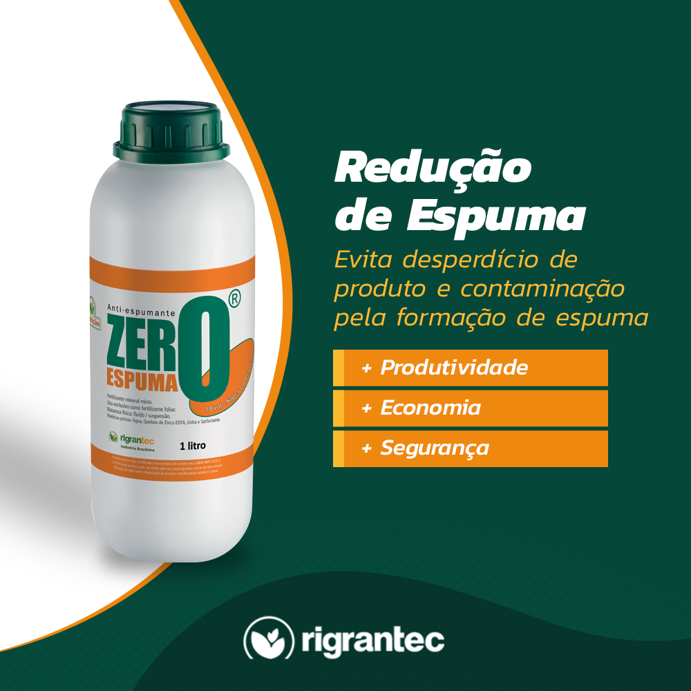 Zero Espuma - Adjuvante redutor de espuma para caldas de pulverização