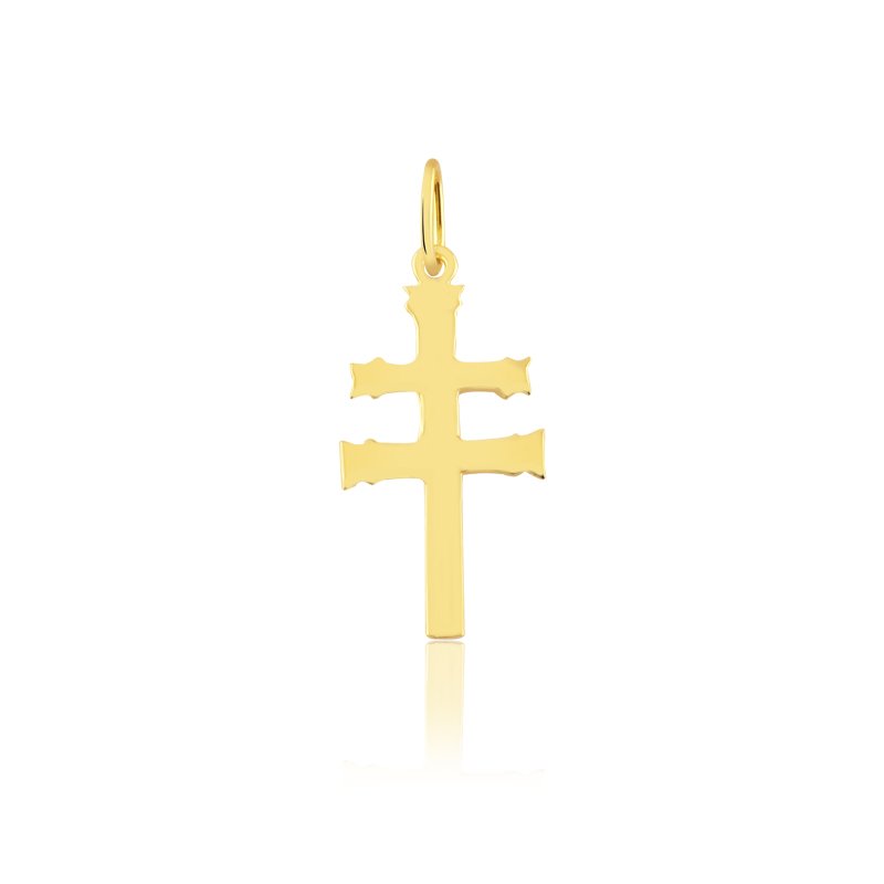 Pingente cruz missioneira em ouro