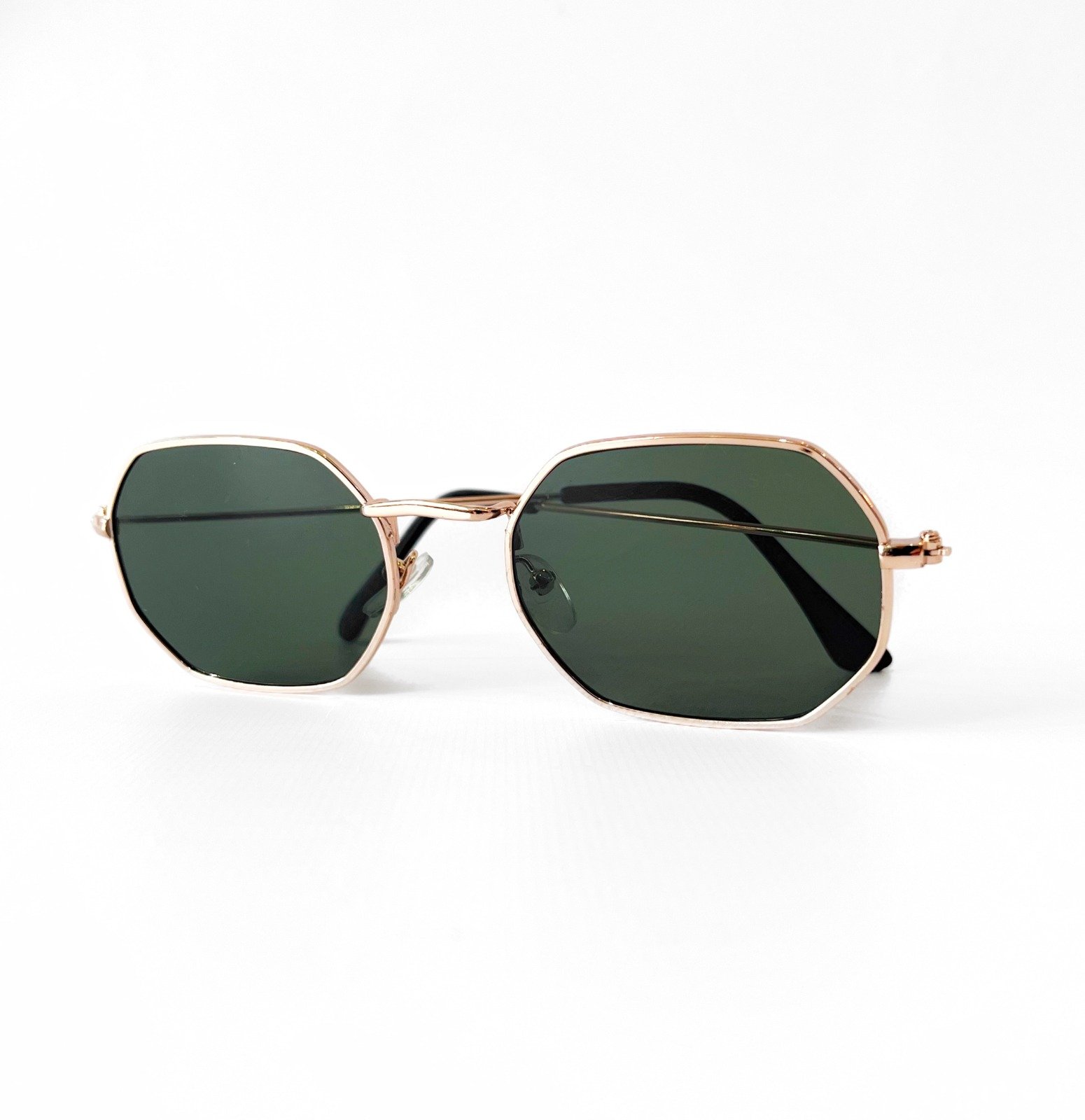 Óculos de sol arredondado Amélie - Dourado/verde