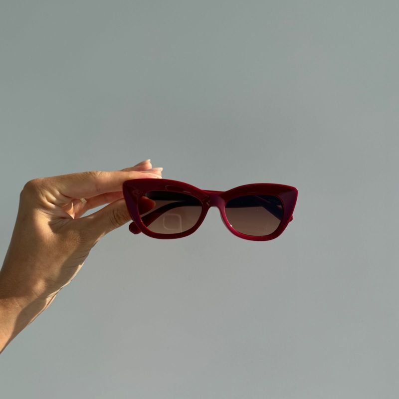 Óculos de sol gatinho Fabrícia - Vermelho