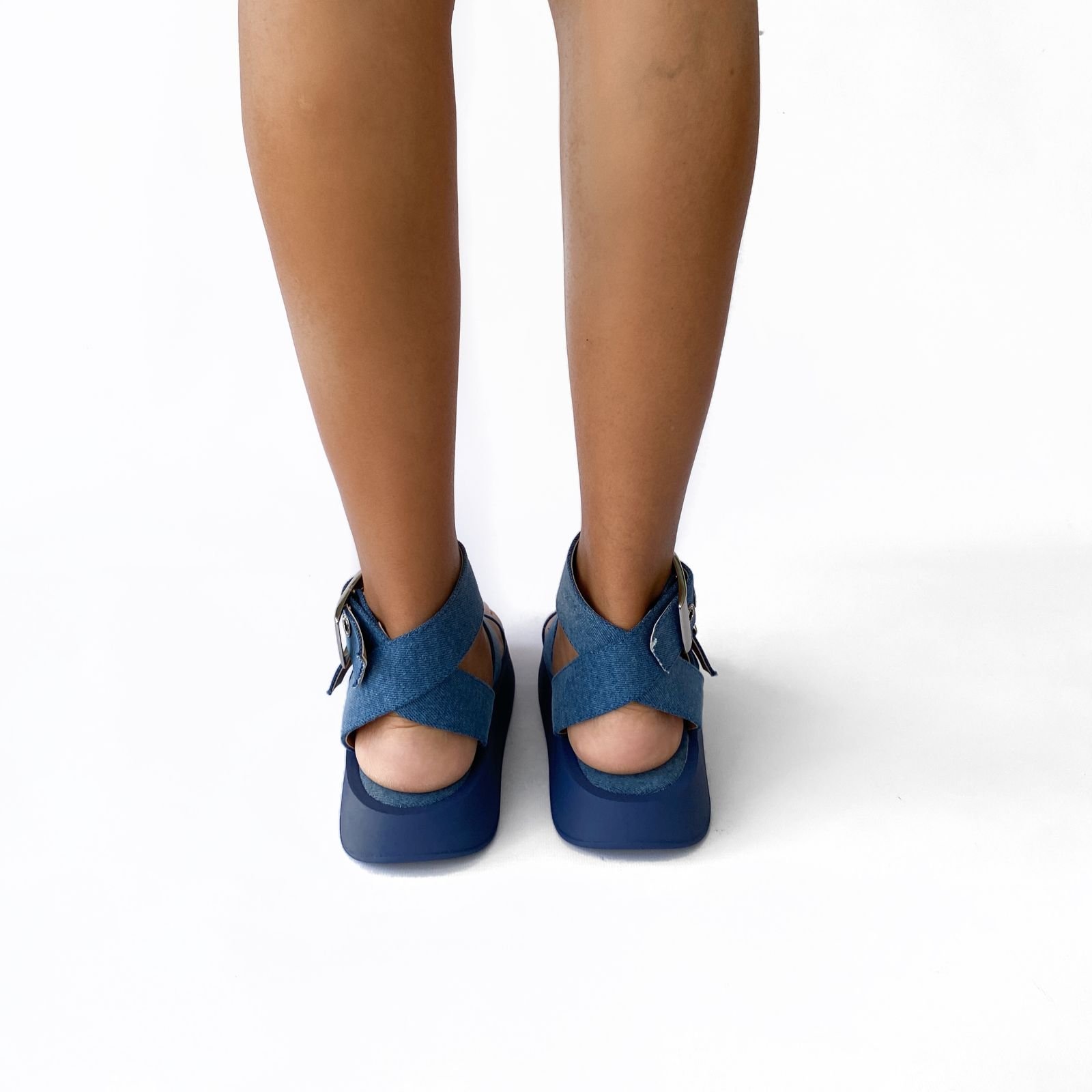 Sandália flatform Francesca - Jeans