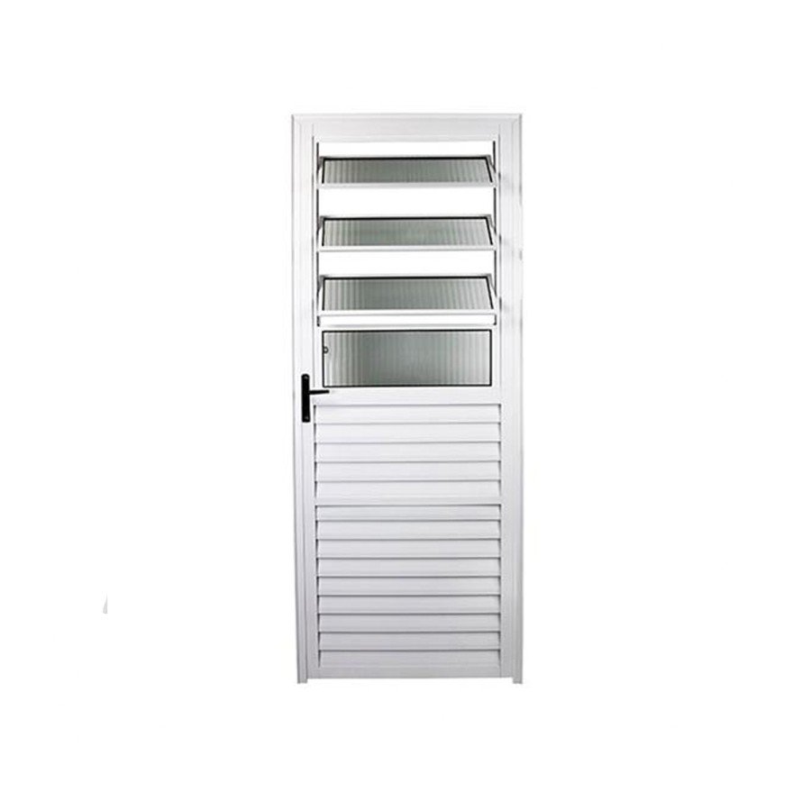 Porta de Alumínio Basculante/Veneziana -80x210 - Direita - Branca